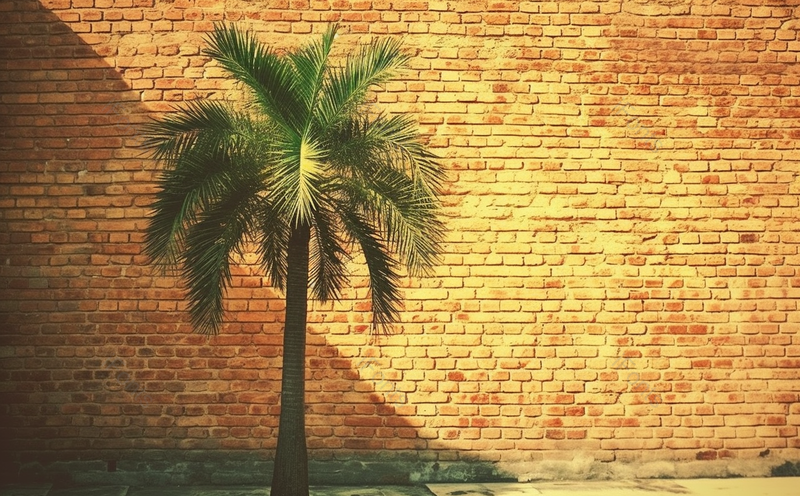 椰子树棕榈树复古砖墙特写自然风景摄影图片,高清,摄影图,摄影图片,图片大全,摄影图免费下载